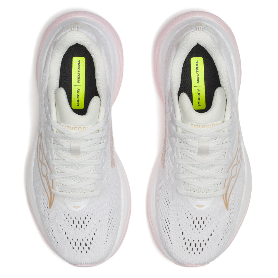 Saucony Women's Ride 19 Running Shoes in White/Silk SS26