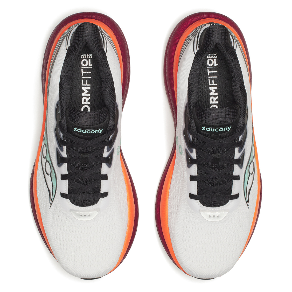 Saucony Men's Triumph 23 Running Shoes in White/Crimson SS26