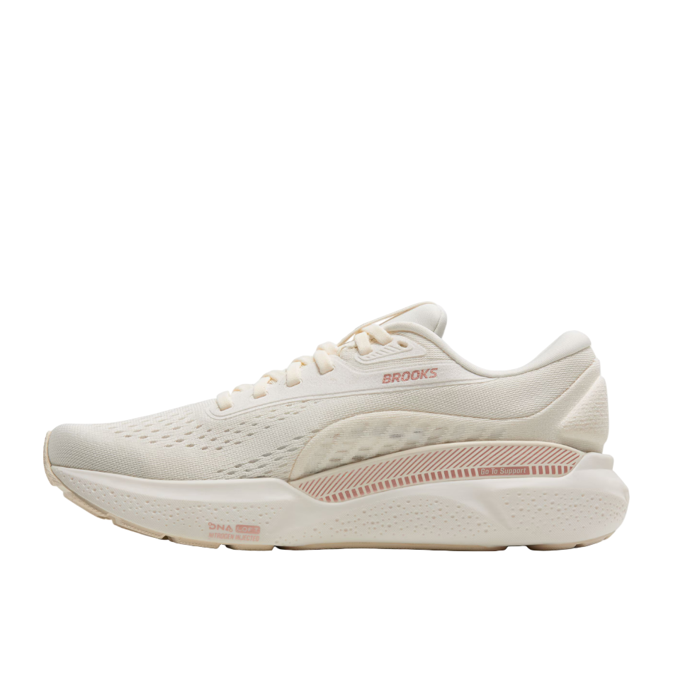 Brooks Women's Adrenaline GTS 24 Running Shoes in Coconut/Rose Gold/White AW25