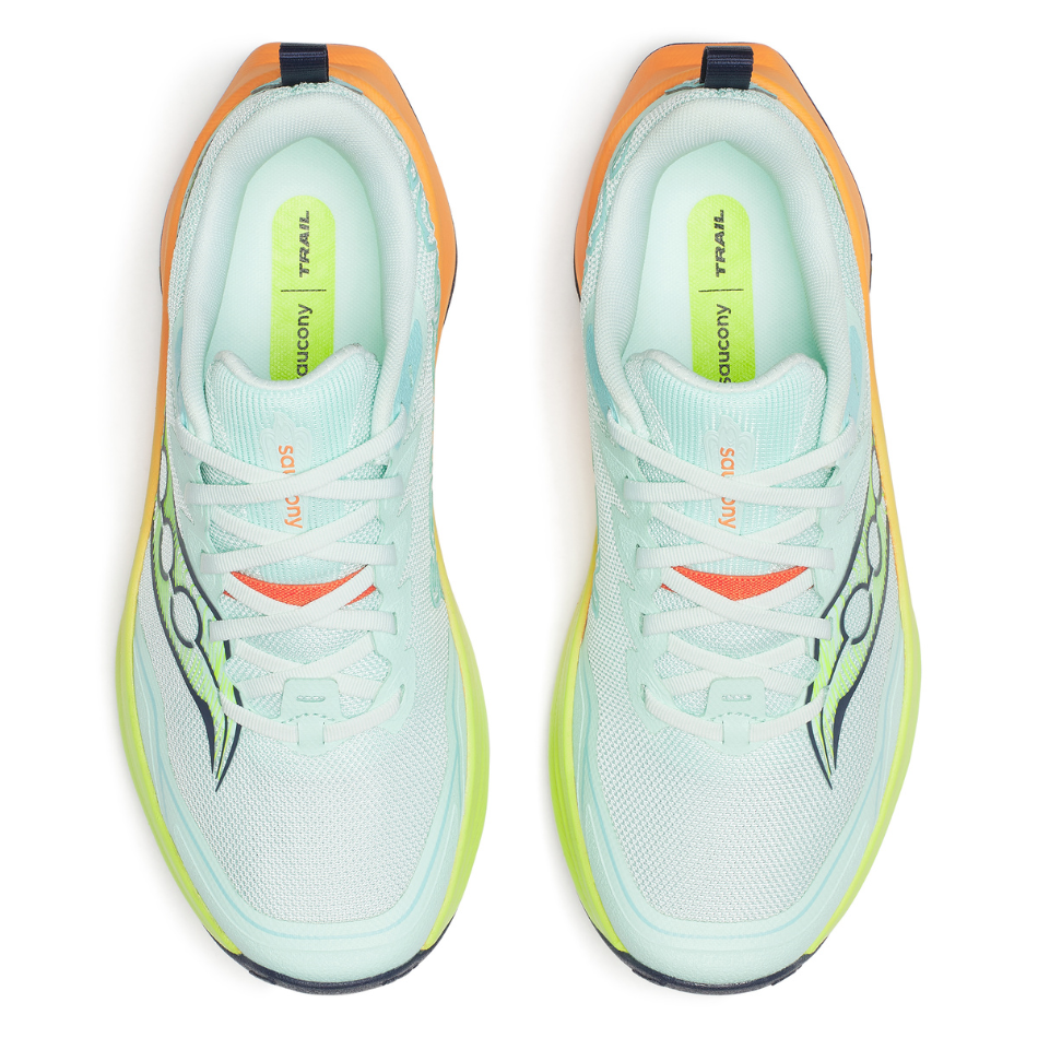 Saucony Women's Peregrine 16 Trail Running Shoes in Aqua/Citron SS26