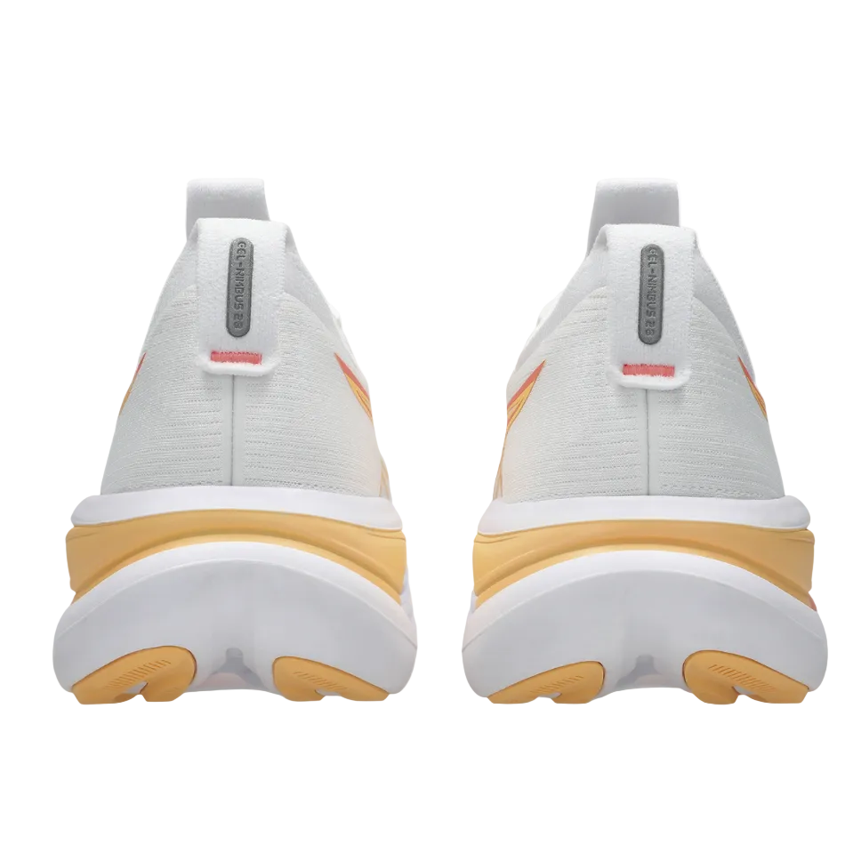 ASICS Women's GEL-NIMBUS 28 Running Shoes in White/Sun Coral AW26