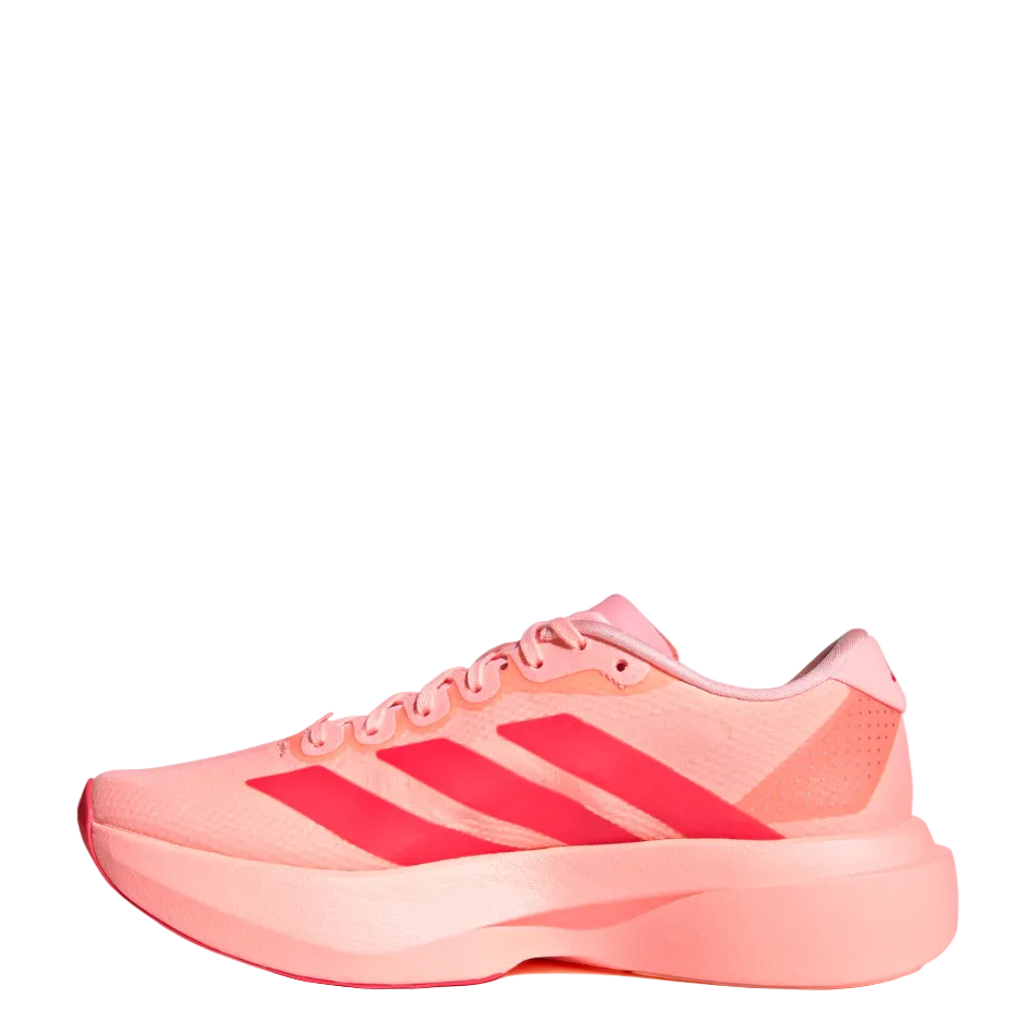 adidas Women's Adizero Evo SL Woven Running Shoes in Frozen Turbo/Lucid Red/Silver Met. AW26