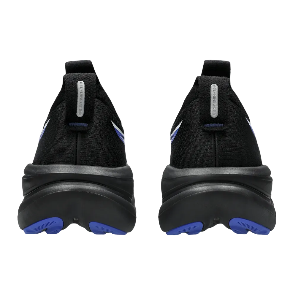 ASICS Men's GEL-NIMBUS 28 Running Shoes in Black/Neon Blue AW26