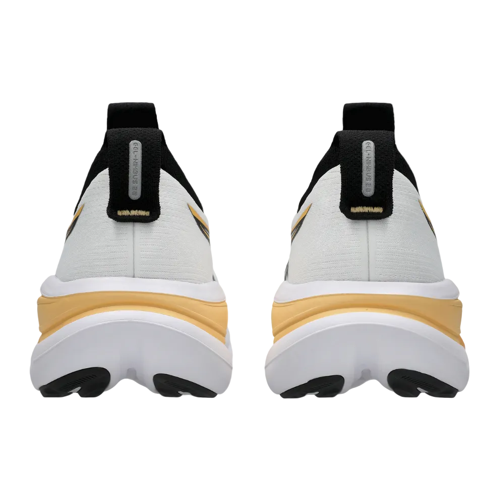 ASICS Men's GEL-NIMBUS 28 Running Shoes in White/Stadium Orange AW26