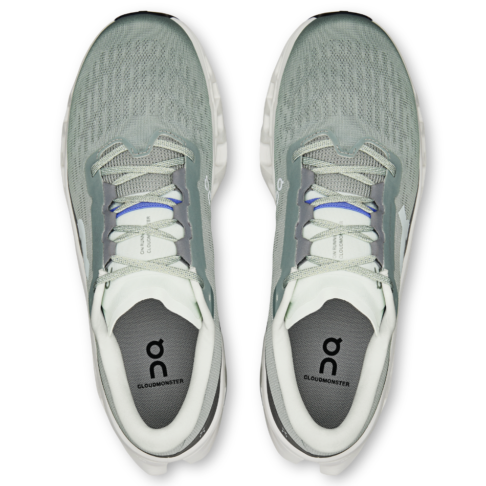 On Men's Cloudmonster 3 Running Shoes in Tin/Ivory SS26