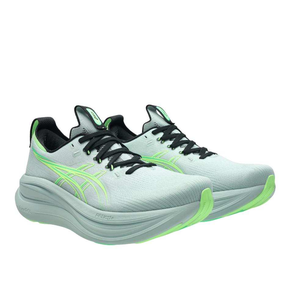 ASICS Men's GEL-NIMBUS 28 Running Shoes in Cold Moss/Illuminate Green SS26