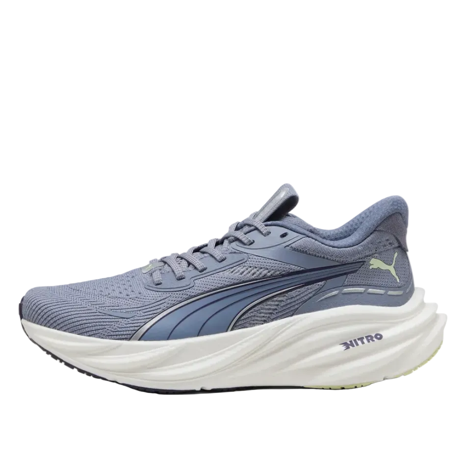 PUMA Women's Magnify NITRO 3 Running Shoes in Gray Sky/Deep Plum/Vibrant Silver SS26