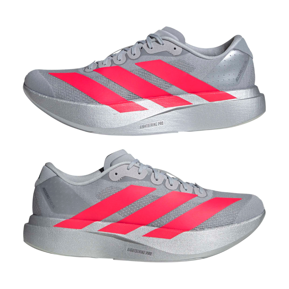 adidas Men's adizero Evo SL Running Shoes in Silver Met./Lucid Red/Iron Met. AW26