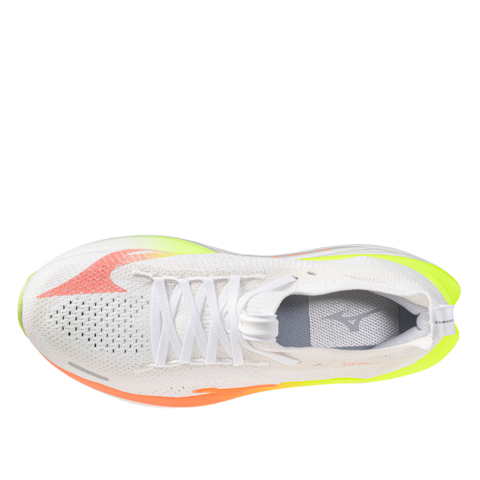 Mizuno Women's Neo Vista 3 Running Shoes in White/Flamingo Coral/Lime Pulp AW26