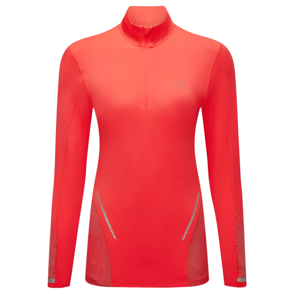 Ronhill Women's Tech Reflect 1/2 Zip in Hot Coral/Reflect AW25