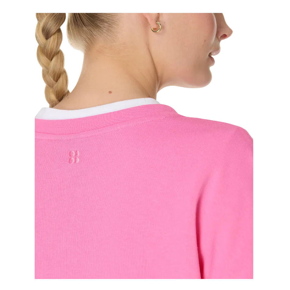 Sweaty Betty After Class Crop Sweatshirt in Guava Pink SS26