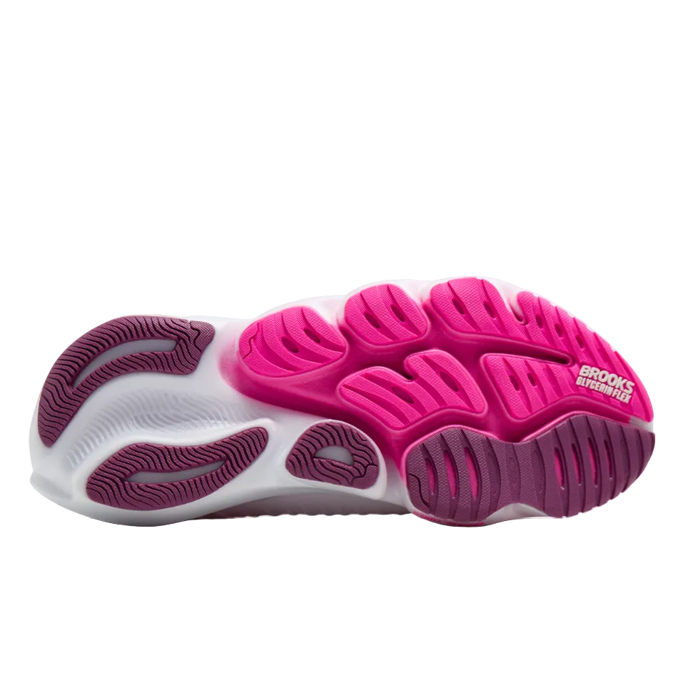 Brooks Women's Glycerin Flex Running Shoes in White/Cyber Pink/Argyle SS26