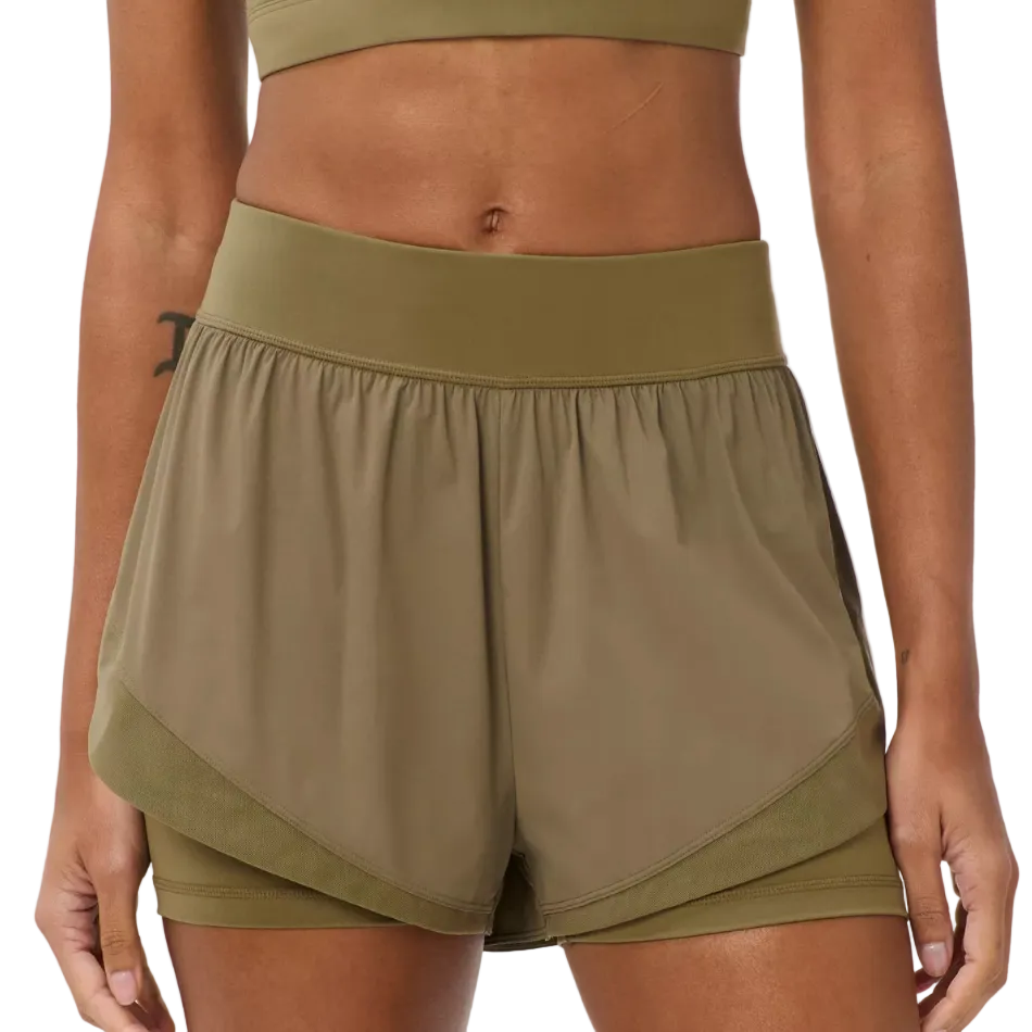 Sweaty Betty Tempo Run Shorts in Khaki Brown AW26