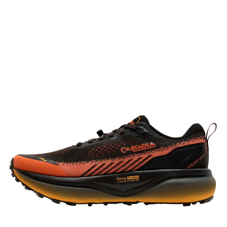 Brooks Men's Cascadia 20 Trail Running Shoes in Black/Tigerlily/Orange AW26