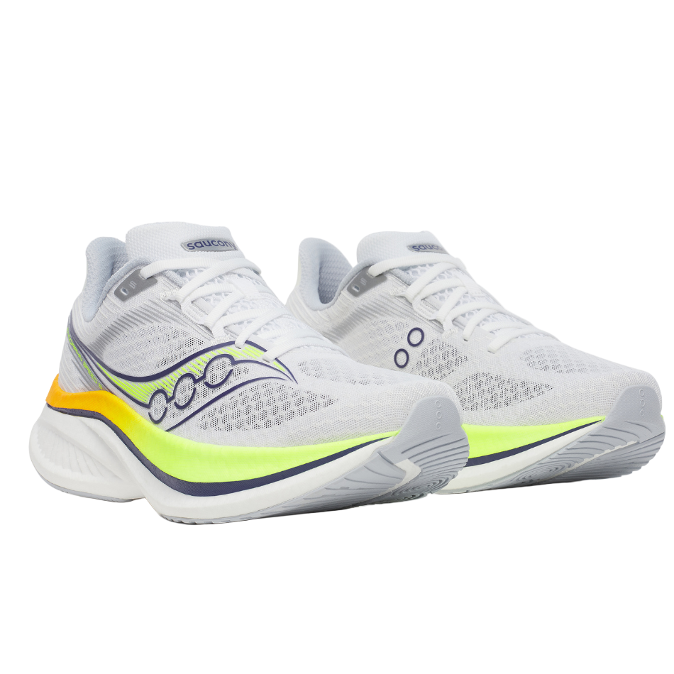 Saucony Men's Endorphin Speed 5 Running Shoes in White/Citron - Online Exclusive