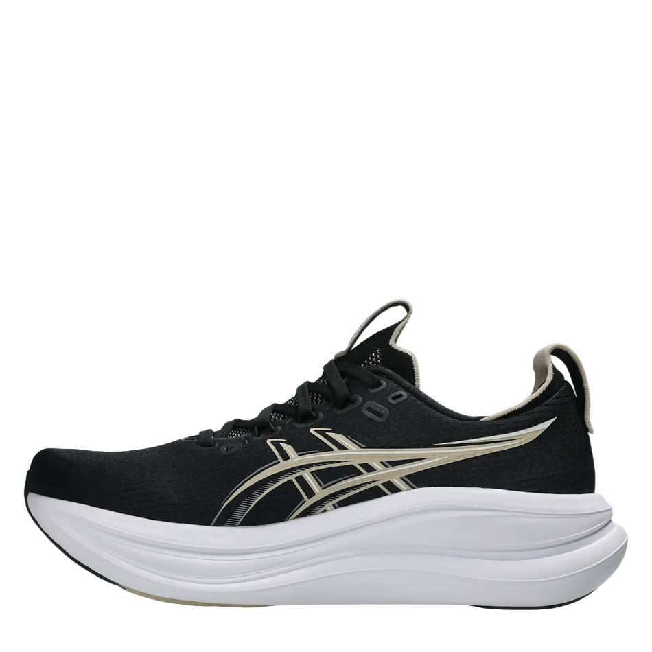 ASICS Men's GEL-NIMBUS 28 Wide Fitting (2E) Running Shoes in Black/Feather Grey AW26