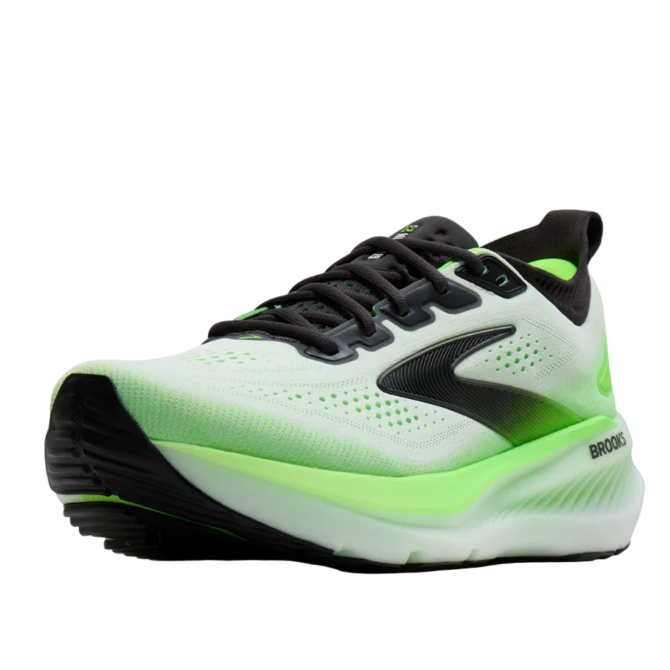 Brooks Men's Glycerin 23 Running Shoes in White/Phantom/Green Gecko SS26