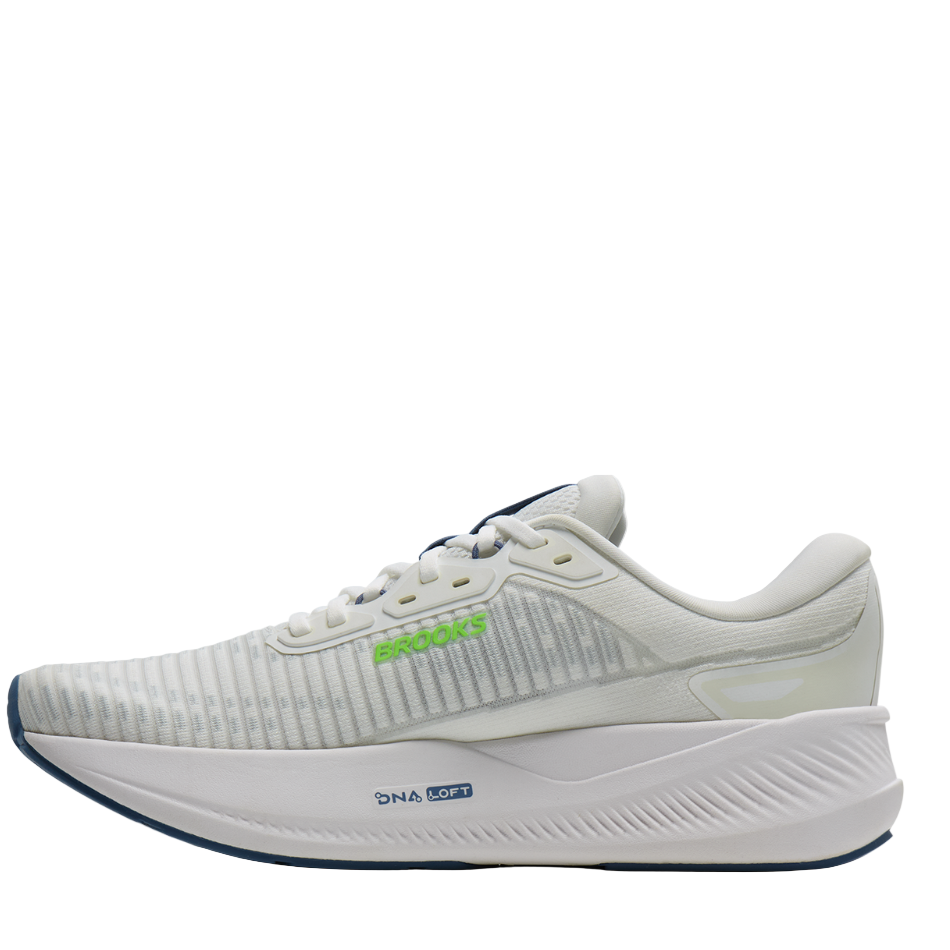 Brooks Men's Revel Max Running Shoes in White/Moonlight/Green Gecko SS26