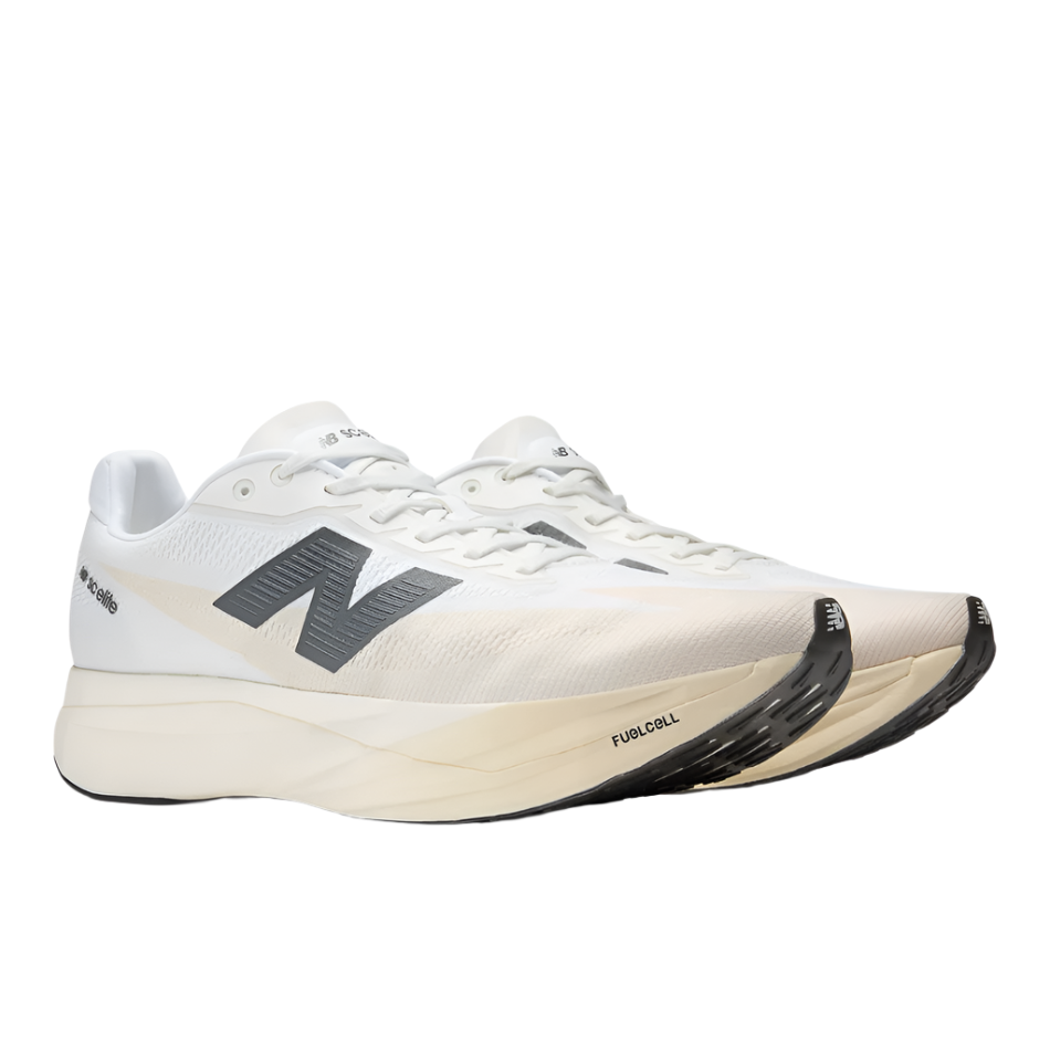 New Balance Men's FuelCell Supercomp Elite v5 Running Shoes in Linen/Sea Salt/Shipyard AW25