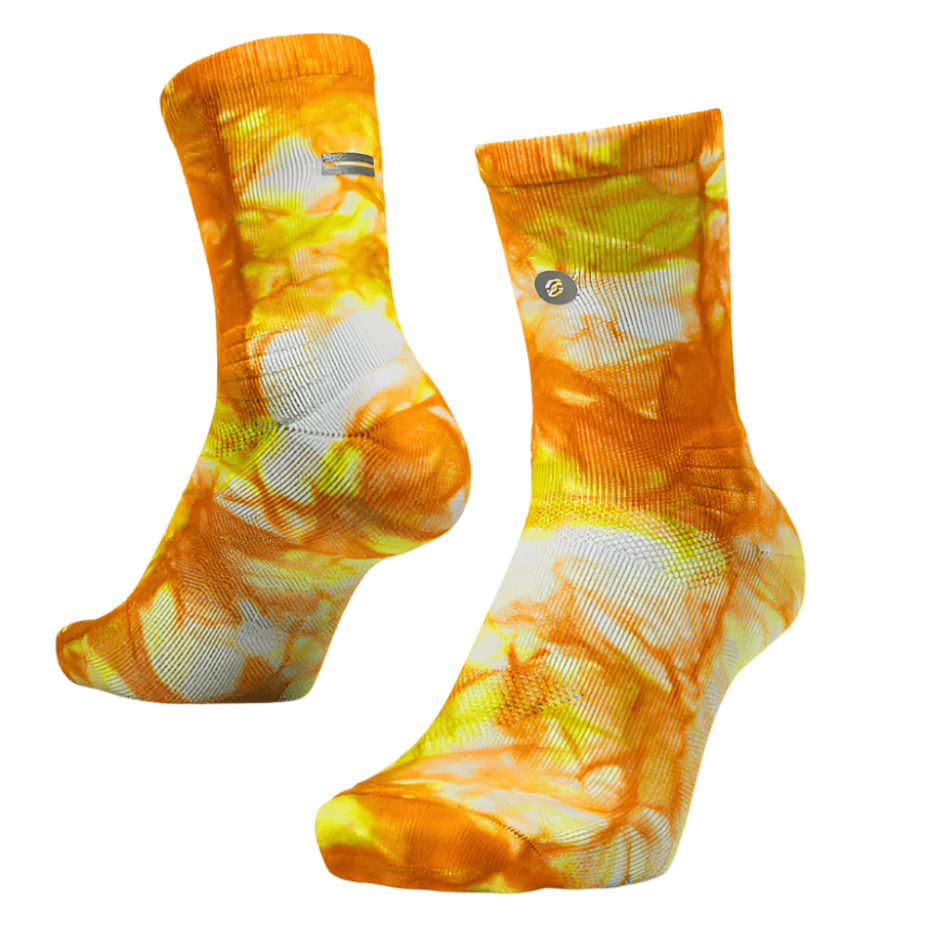 Shyu Unisex Half Crew Cut Racing Socks in Orange/Zest/White SS25
