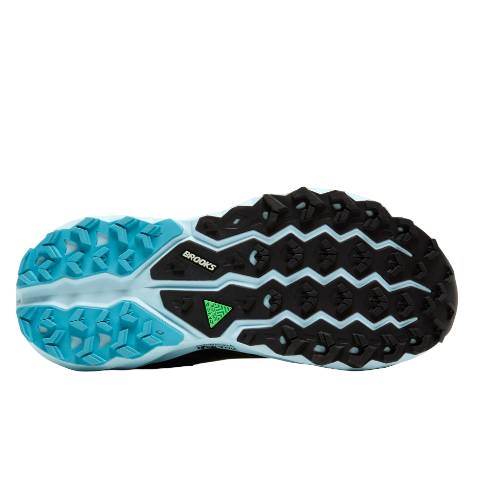 Brooks Women's Cascadia 19 GTX Trail Running Shoes in Black/Ebony/Blue Flower AW25