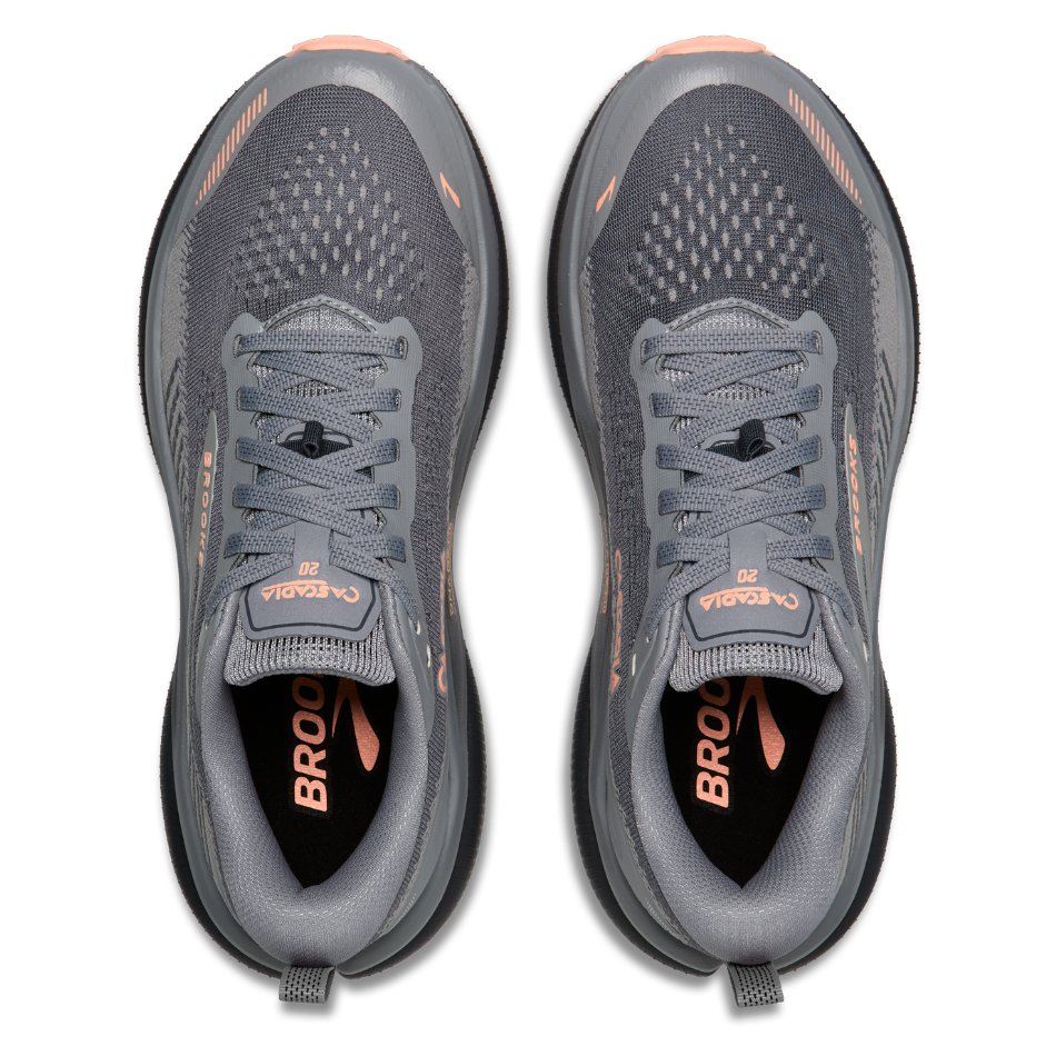 Brooks Women's Cascadia 20 Trail Running Shoes in Grey/Grey/Peach AW26