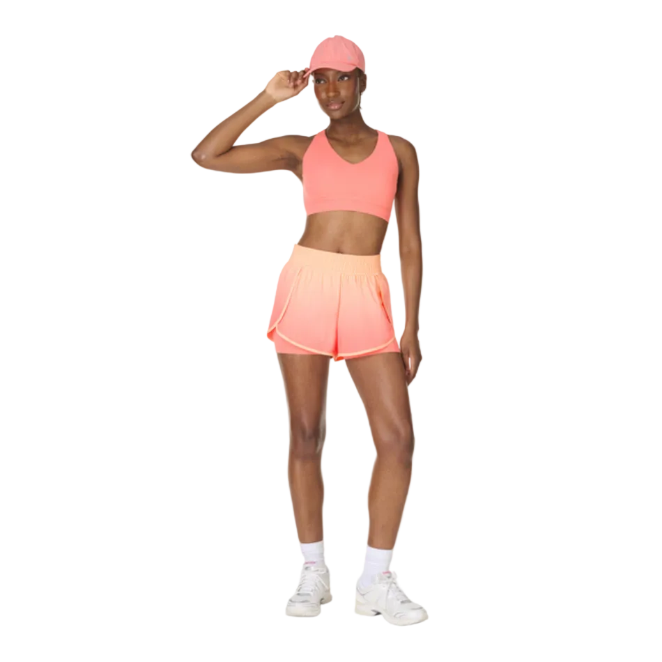Sweaty Betty Get Set 2-in-1 Multi-Train Shorts in Melon Pink/Peach/Orange Ombre SS26