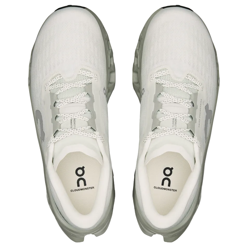 On Women's Cloudmonster 3 Running Shoes in Ivory/Tin SS26