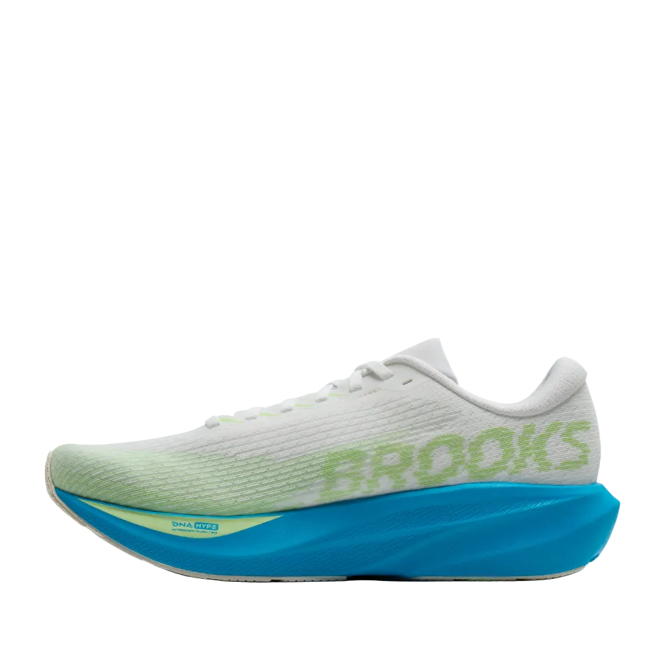 Brooks Men's Ghost Amp Running Shoes in White/Blue/Paradise Green AW26
