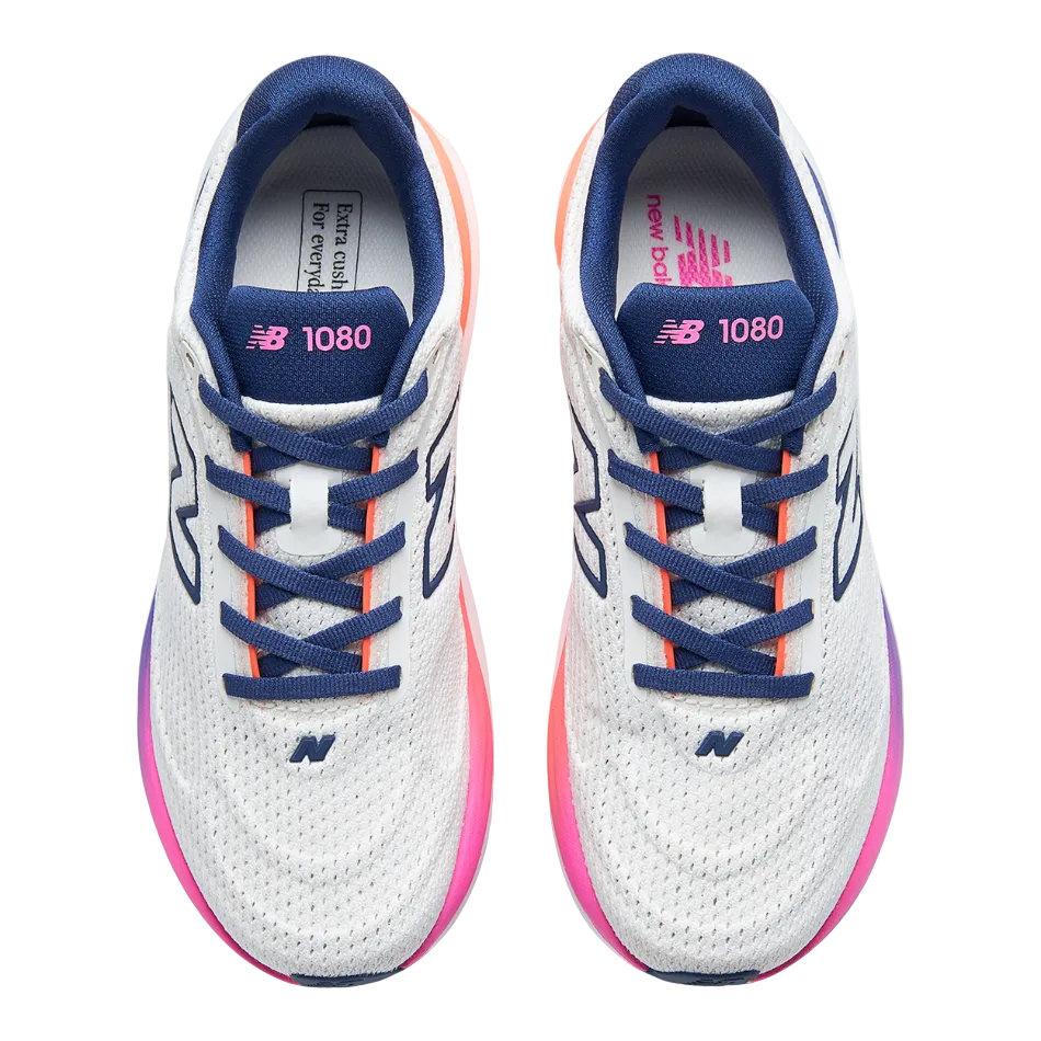 New Balance Women's 1080 v15 Running Shoes in Sea Salt/Glint Blue/Silver Metallic/Fairweather Blue SS26
