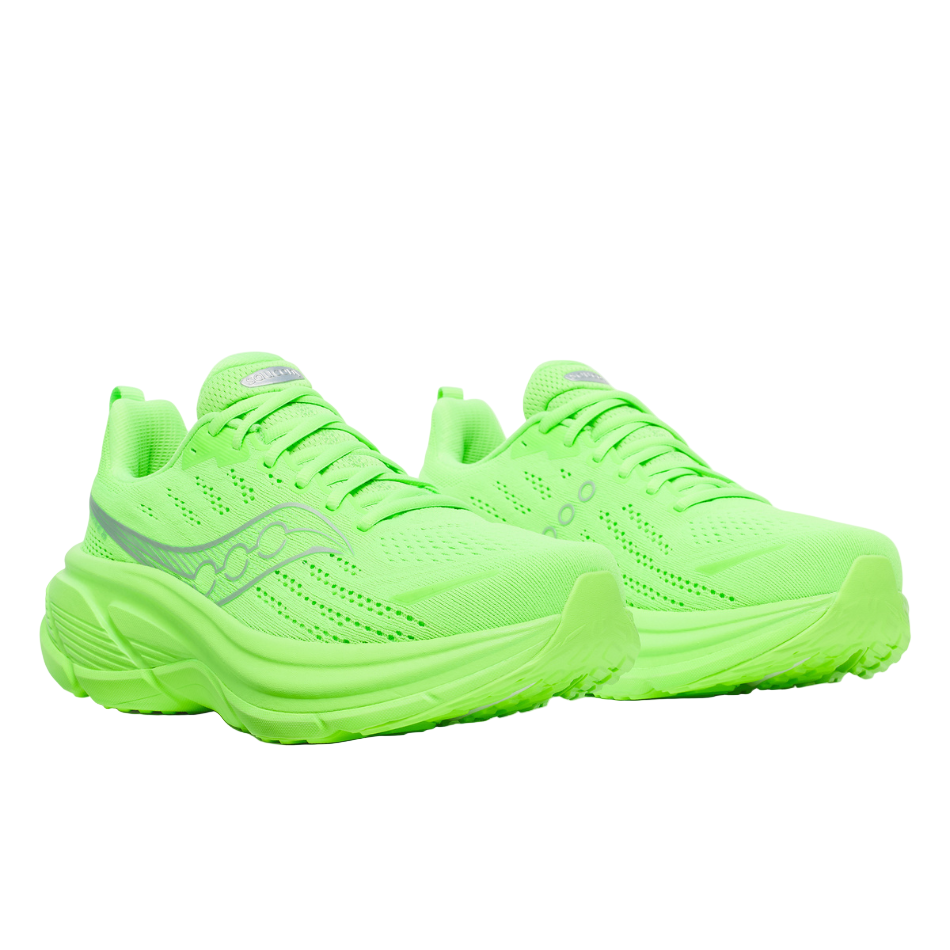 Saucony Men's Hurricane 25 Running Shoes in Silver/Slime SS26
