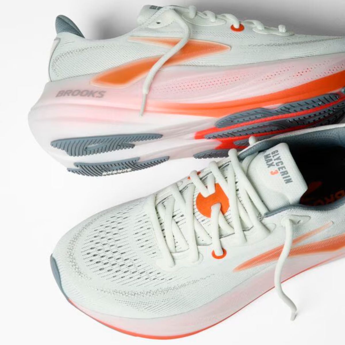 Brooks Men's Glycerin Max 3 Running Shoes in Grey/Night Owl/Red Orange SS27