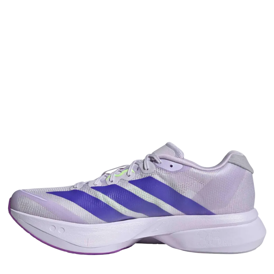 adidas Men's Adizero Boston 13 Running Shoes in Purple Tint/Solar Purle/Green Spark AW26