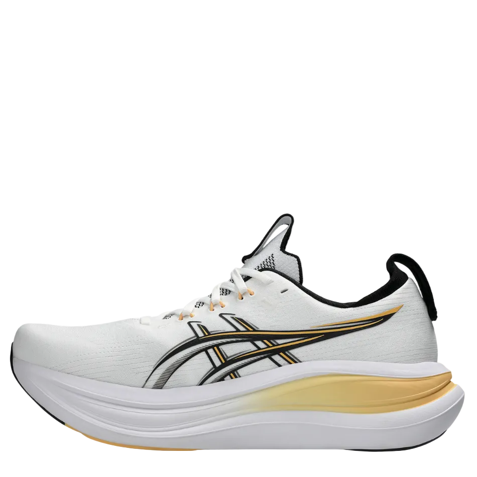 ASICS Men's GEL-NIMBUS 28 Running Shoes in White/Stadium Orange AW26