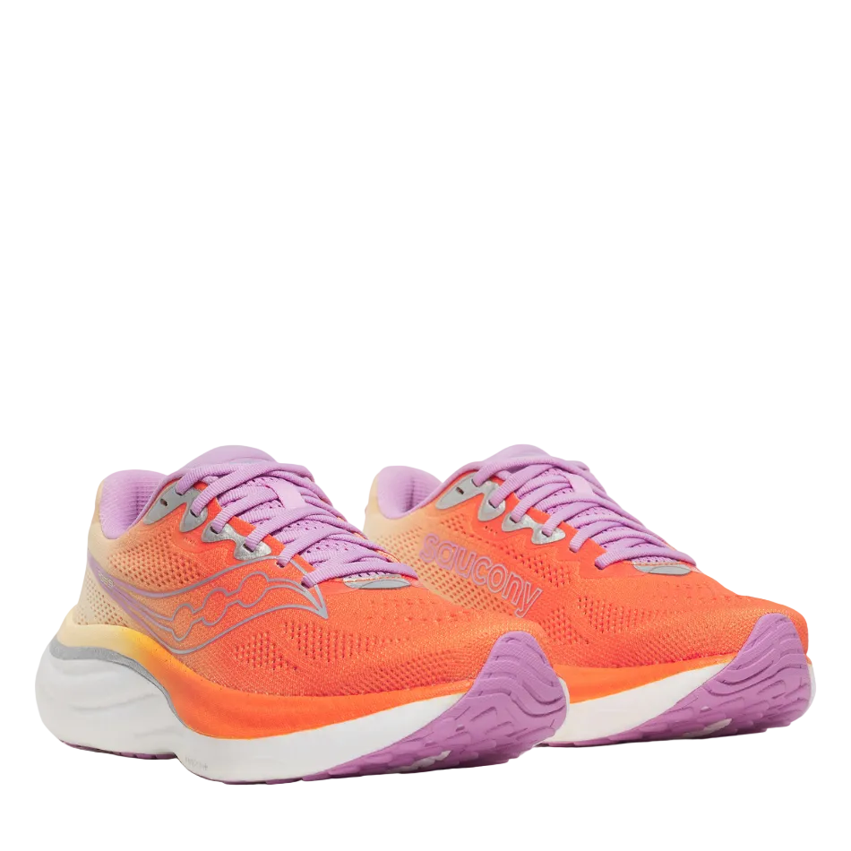 Saucony Women's Ride 19 Running Shoes in Fire/Orchid - Online Exclusive