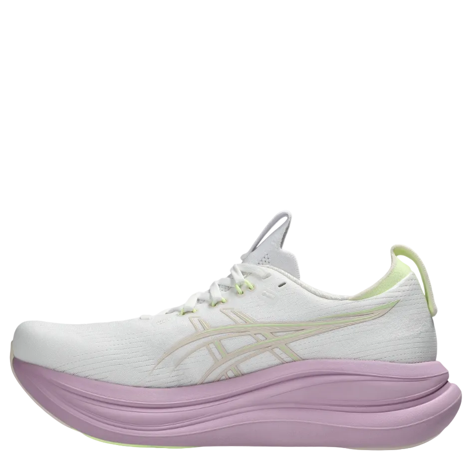 ASICS Women's GEL-NIMBUS 28 Running Shoes in White/Hazy Lilac AW26