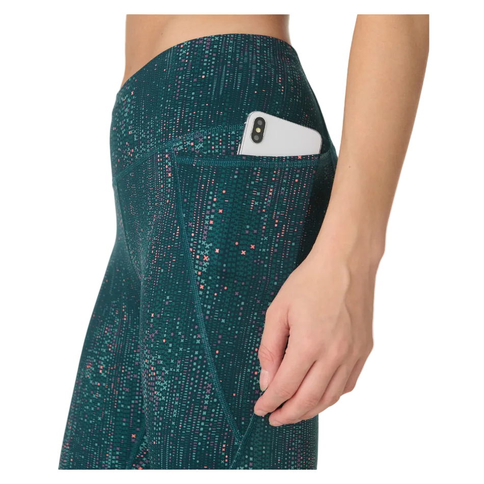 Sweaty Betty Power 7/8 Workout Leggings in Green Code Print SS26