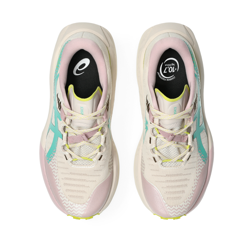 ASICS Women's TRABUCO MAX 5 Trail Running Shoes in Mineral Beige/Aurora Green