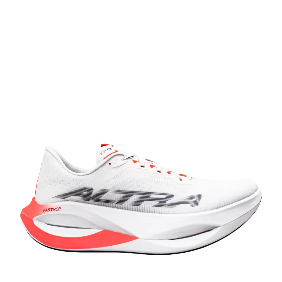 Men's Vanish Carbon 3 Running Shoes in White/Black/Fiery Coral, side view