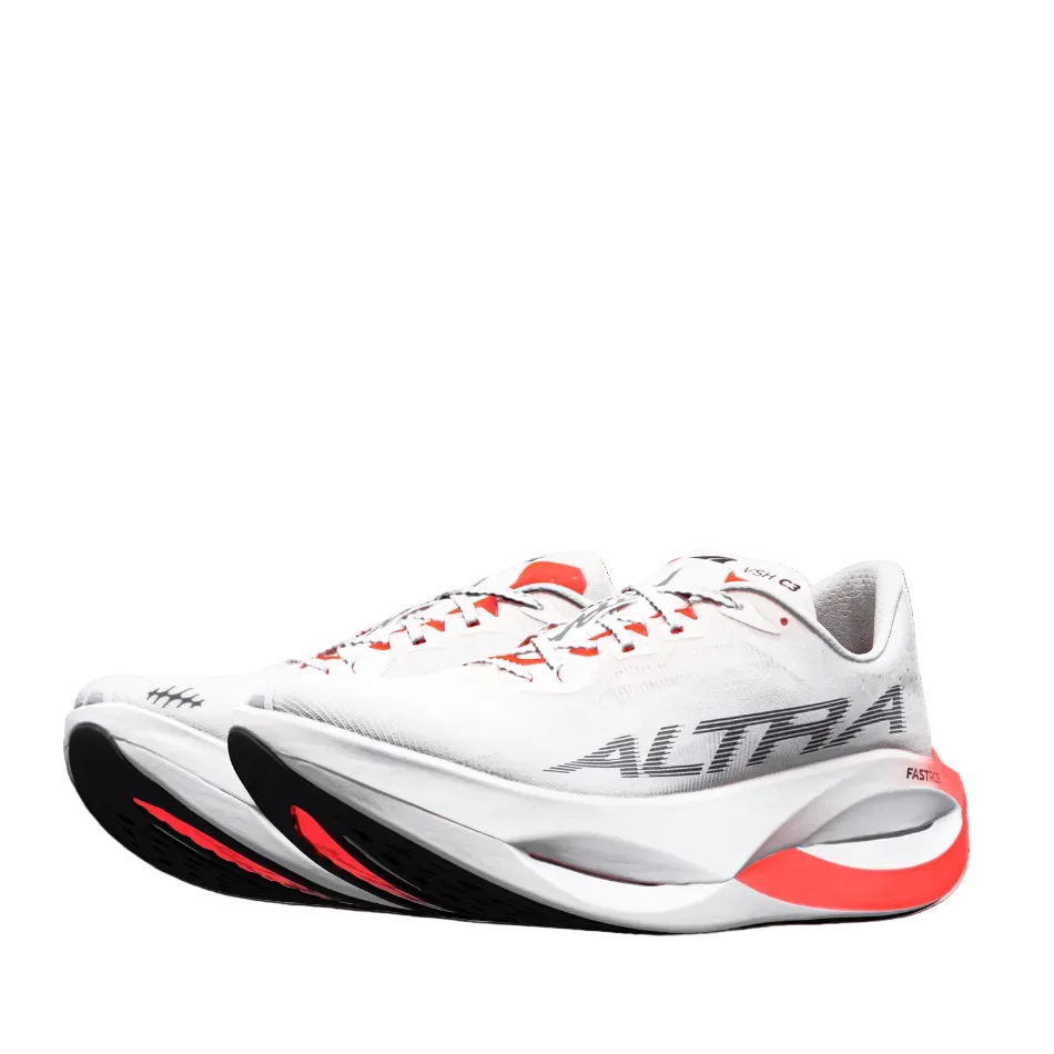 Men's Vanish Carbon 3 Running Shoes in White/Black/Fiery Coral, side angle