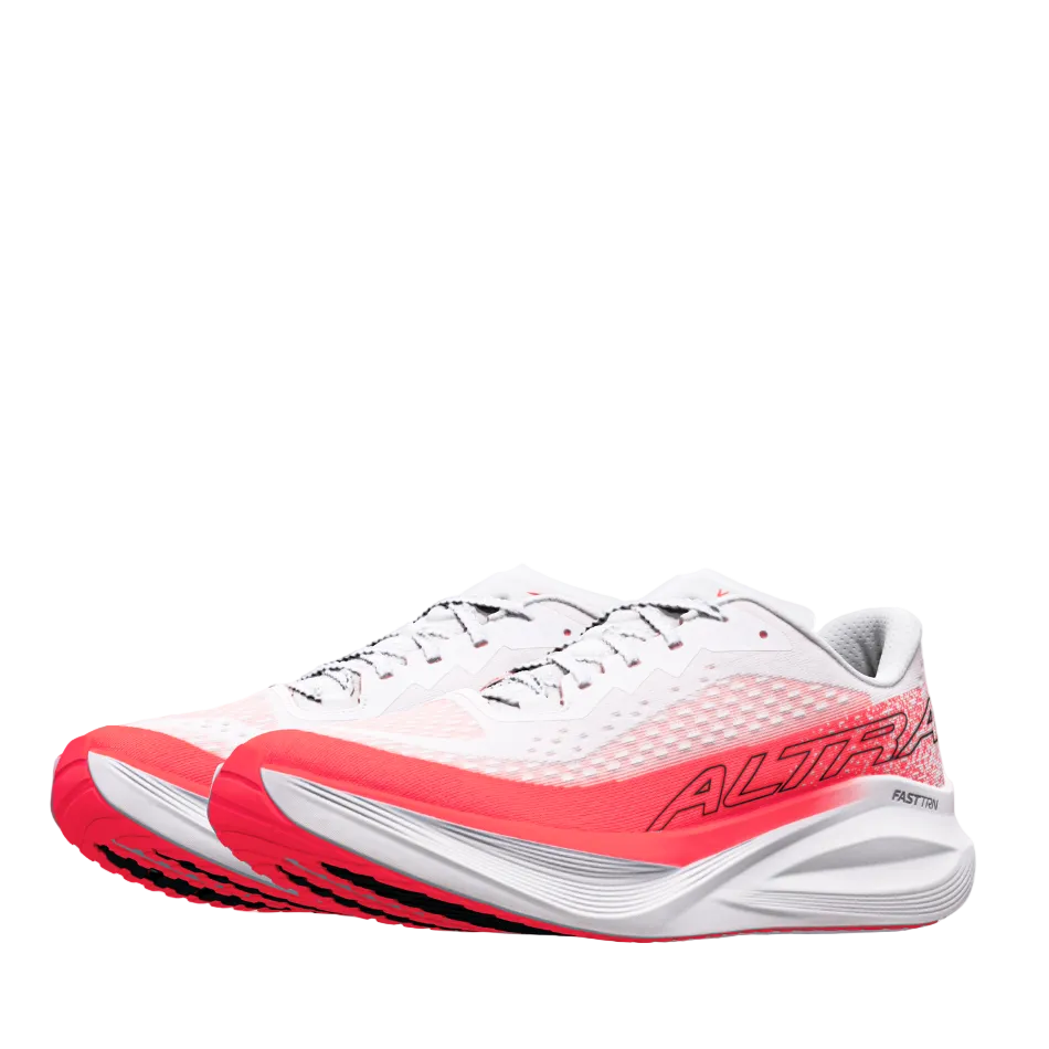 Altra Men's Vanish Tempo 2 Running Shoes in White/Fiery Coral, side angle