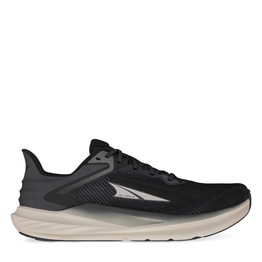 Up & Running Altra Torin 8 men's running shoes in black and white with a breathable jacquard mesh upper