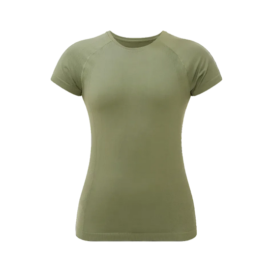 Athlete Seamless Workout T-Shirt in Bracken Green, front view