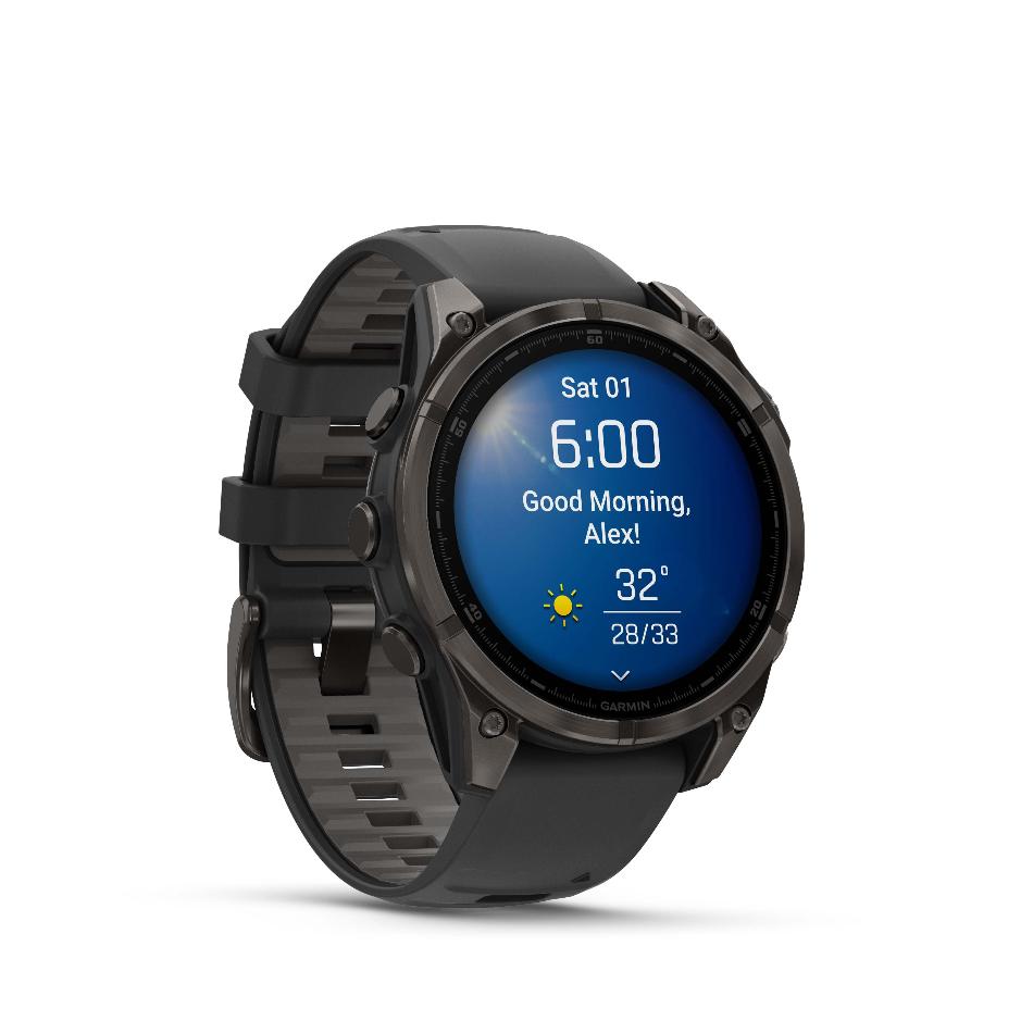 Garmin Fenix 8, 47mm, AMOLED, Sapphire, Carbon Grey Titanium and Black with Black and Pebble Grey Band