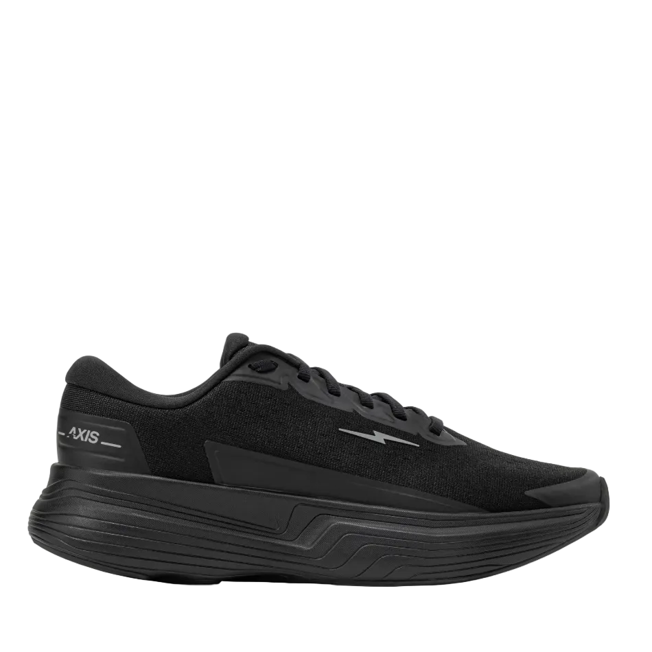 Hylo Unisex Axis Running Shoes in Black/Charcoal, side view
