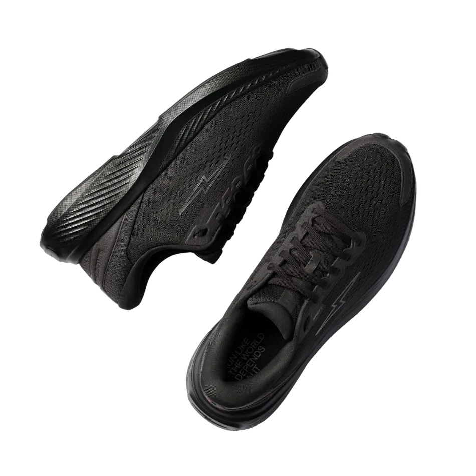 Hylo Unisex Axis Running Shoes in Black/Charcoal, top view