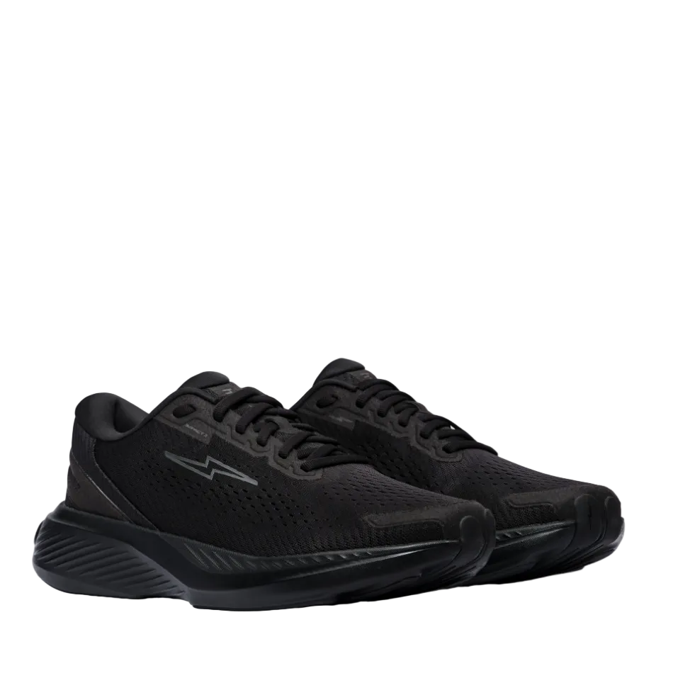Hylo Unisex Axis Running Shoes in Black/Charcoal, side angle
