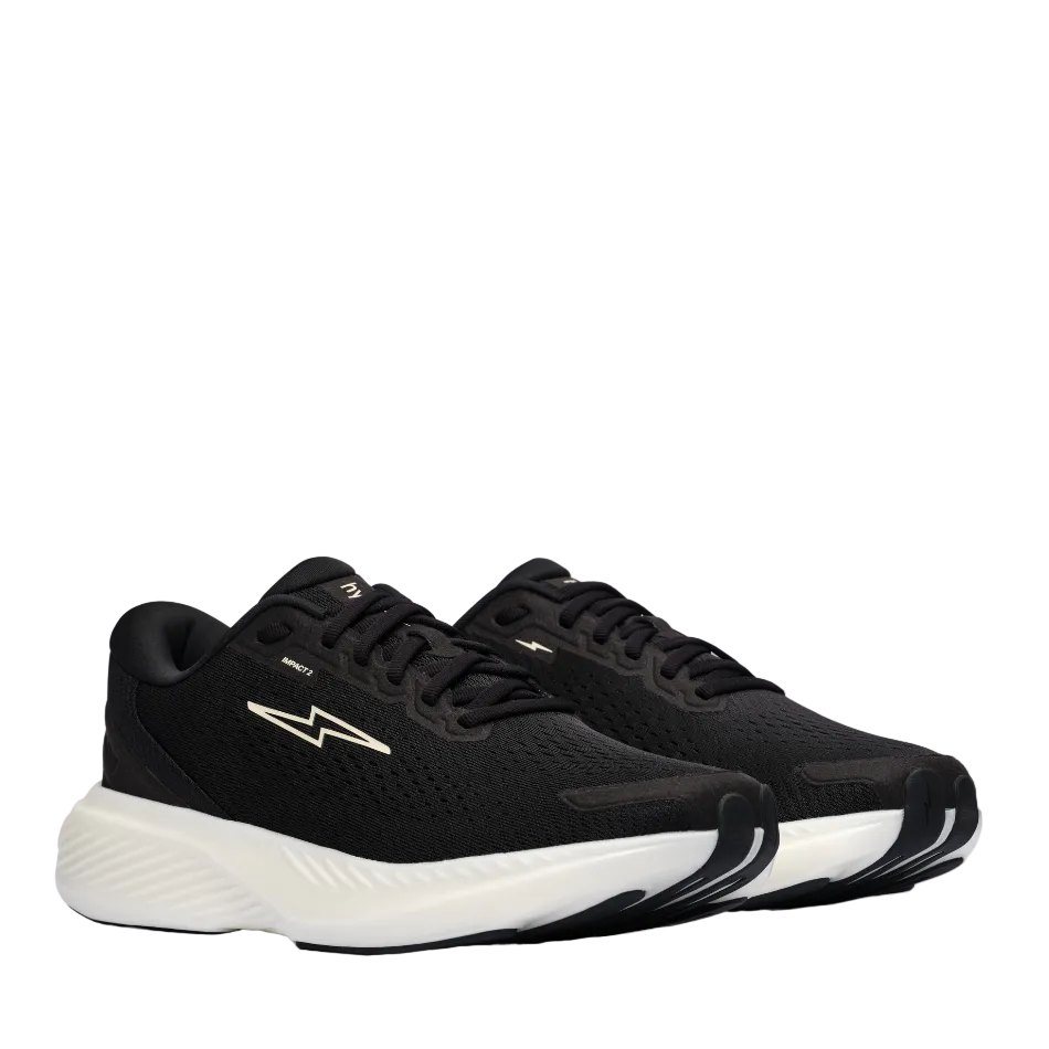 Hylo Unisex Impact 2 Running Shoes in Black/Undyed, side angle