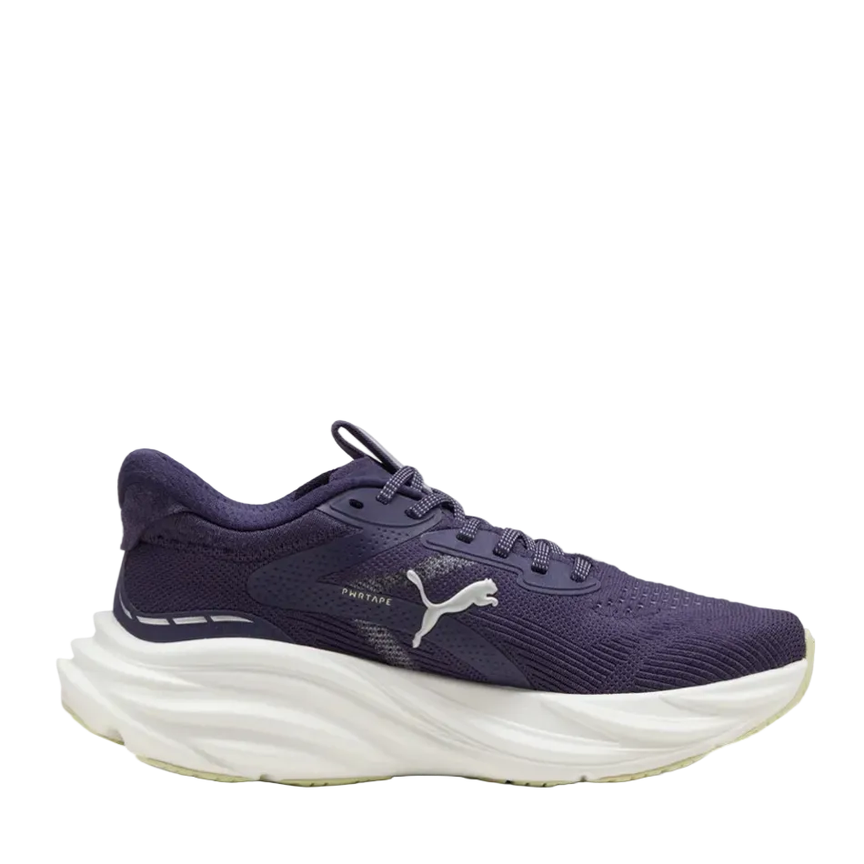 PUMA Women's Magnify NITRO 3 Running Shoes in Deep Plum/Apple Spritz, side view