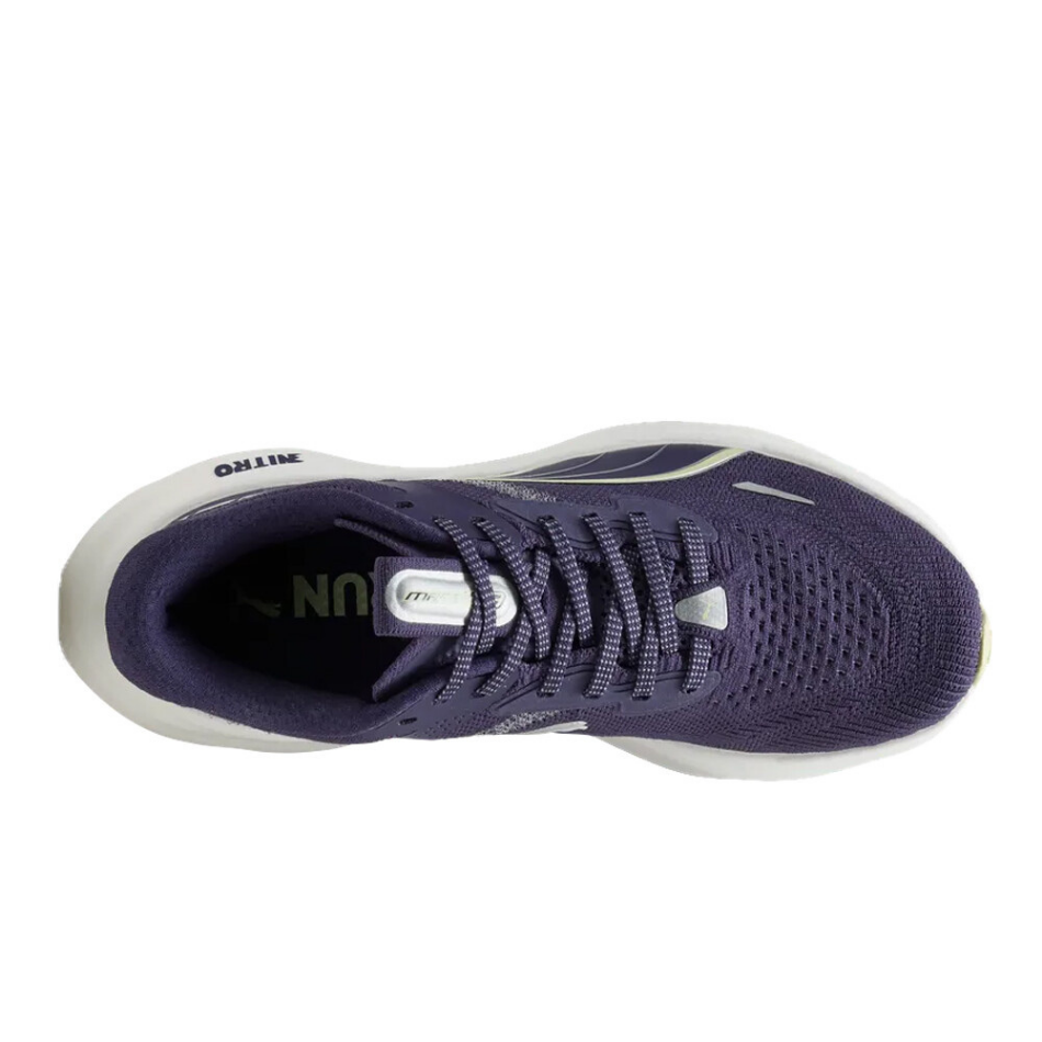 PUMA Women's Magnify NITRO 3 Running Shoes in Deep Plum/Apple Spritz, top view